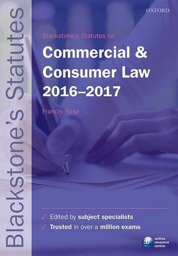 Stock image for Blackstone's Statutes on Commercial & Consumer Law 2016-2017 (Blackstone's Statute Series) for sale by AwesomeBooks