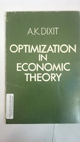 Beispielbild fr Optimization in Economic Theory zum Verkauf von Wonder Book