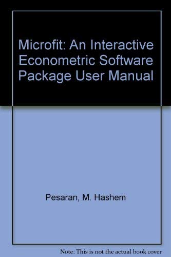 Imagen de archivo de Microfit: An Interactive Econometric Software PackageUser Manual a la venta por Phatpocket Limited