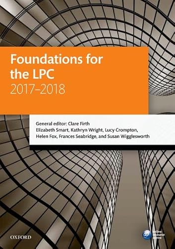 Imagen de archivo de Foundations for the LPC 2017-2018 (Legal Practice Course Manuals) a la venta por Reuseabook