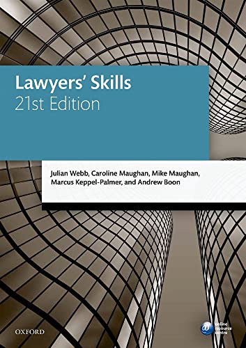 Imagen de archivo de Lawyers' Skills (Legal Practice Course Manuals) a la venta por AwesomeBooks