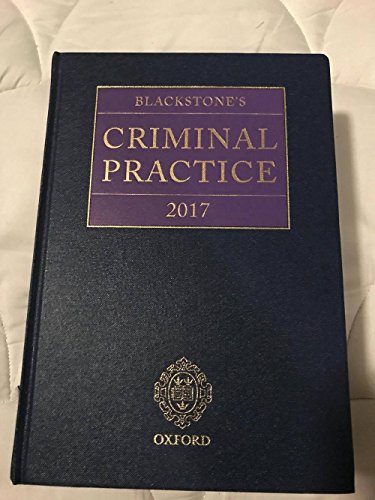 Beispielbild fr BLACKSTONE'S CRIMINAL PRACTICE 2017 zum Verkauf von WorldofBooks