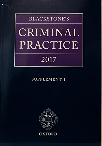 Beispielbild fr Criminal Practice 2017 Supplement 1 zum Verkauf von AwesomeBooks