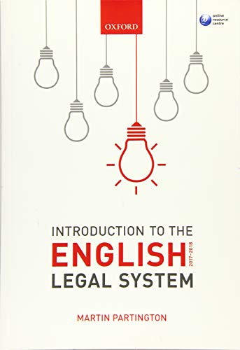 Stock image for Introduction to the English Legal System 2017-2018 for sale by Bahamut Media