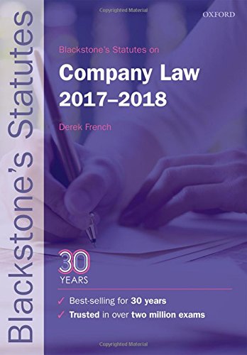 Stock image for Blackstone's Statutes on Company Law 2017-2018 (Blackstone's Statute Series) for sale by WorldofBooks