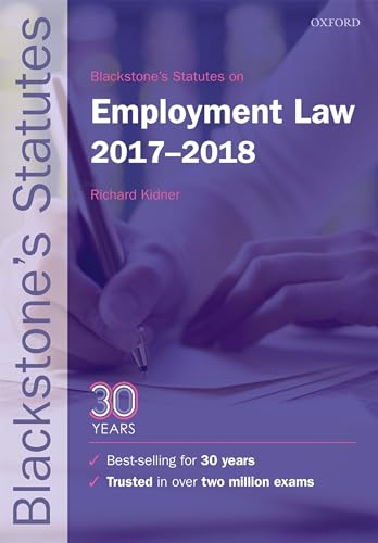 Stock image for Blackstone's Statutes on Employment Law 2017-2018 (Blackstone's Statute Series) for sale by WorldofBooks