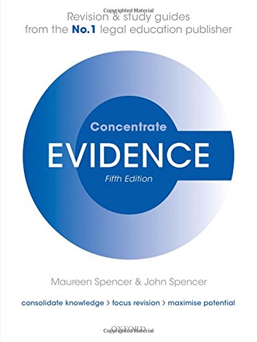 Imagen de archivo de Evidence Concentrate: Law Revision and Study Guide a la venta por Greener Books