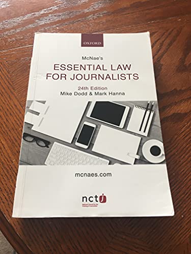 Stock image for McNae's Essential Law for Journalists for sale by AwesomeBooks