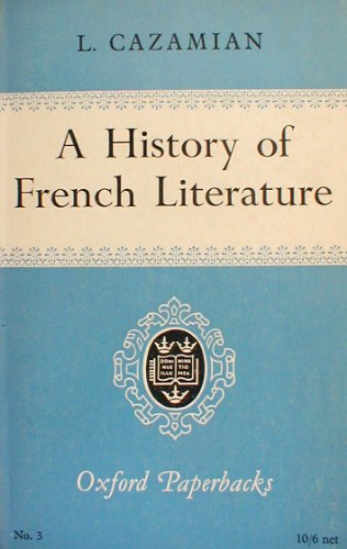 Beispielbild fr A History of French Literature. (Oxford Paperbacks) zum Verkauf von Dunaway Books