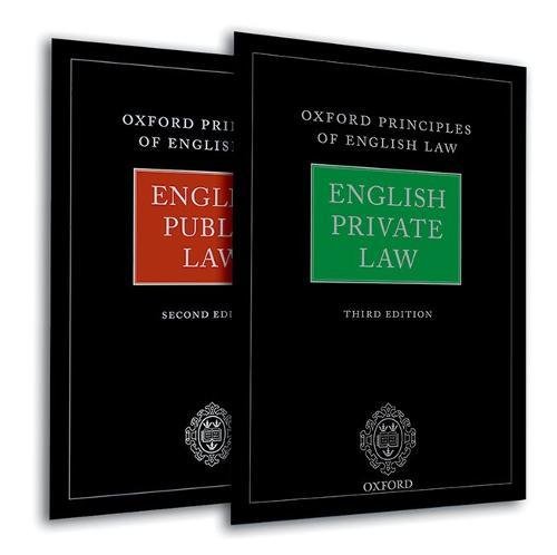 Imagen de archivo de Oxford Principles of English Law: English Private Law (3rd edn) and English Public Law (2nd edn) a la venta por Revaluation Books