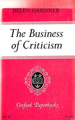 9780198810728: Business of Criticism (Oxford Paperbacks)