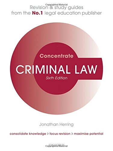 Stock image for Criminal Law Concentrate: Law Revision and Study Guide for sale by WorldofBooks