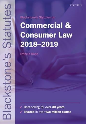 Beispielbild fr Blackstone's Statutes on Commercial & Consumer Law 2018-2019 zum Verkauf von Anybook.com