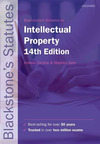 Imagen de archivo de Blackstone's Statutes on Intellectual Property (Blackstone's Statute Series) a la venta por WorldofBooks