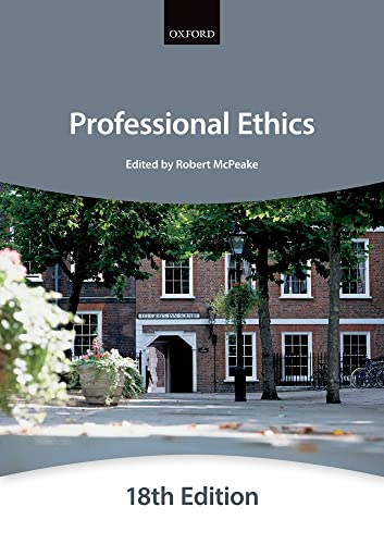 Stock image for Professional Ethics (Bar Manuals) for sale by AwesomeBooks