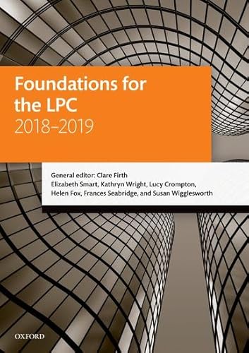 Imagen de archivo de Foundations for the LPC 2018-2019 (Legal Practice Course Manuals) a la venta por MusicMagpie