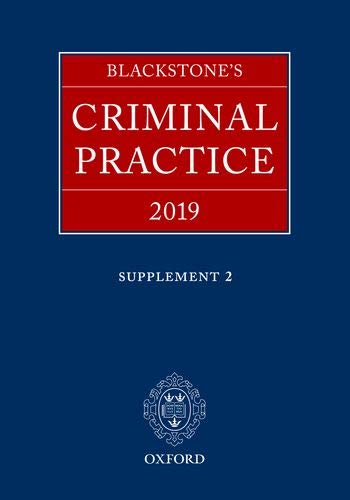 Stock image for Blackstones Criminal Practice 2019 (Supplement 2) for sale by MusicMagpie
