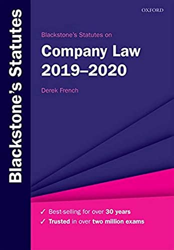 Imagen de archivo de Blackstone's Statutes on Company Law 2019-2020 (Blackstone's Statute Series) a la venta por WorldofBooks