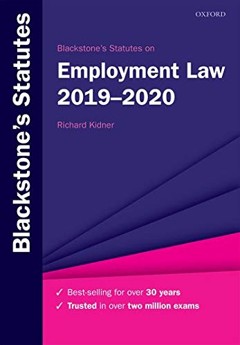 Stock image for Blackstone's Statutes on Employment Law 2019-2020 (Blackstone's Statute Series) for sale by AwesomeBooks