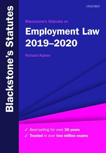Stock image for Blackstone's Statutes on Employment Law 2019-2020 (Blackstone's Statute Series) for sale by WorldofBooks
