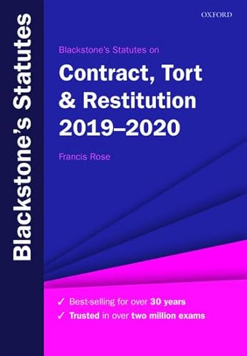 Stock image for Blackstone's Statutes on Contract, Tort & Restitution 2019-2020 (Blackstone's Statute Series) for sale by WorldofBooks
