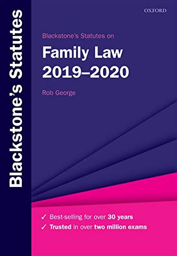 Stock image for Blackstone's Statutes on Family Law 2019-2020 (Blackstone's Statute Series) for sale by AwesomeBooks