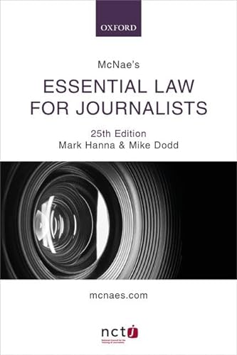 Stock image for McNaes Essential Law for Journalists for sale by Reuseabook