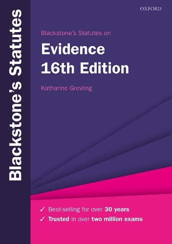 9780198857235: Blackstone's Statutes on Evidence (Blackstone's Statute Series)