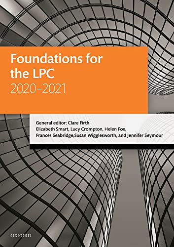 Stock image for Foundations for the LPC 2020-2021 (Legal Practice Course Manuals) for sale by AwesomeBooks
