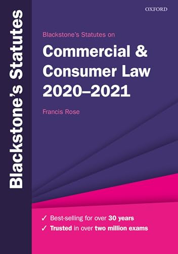 Beispielbild fr Blackstone's Statutes on Commercial & Consumer Law 2020-2021 (Blackstone's Statute Series) zum Verkauf von AwesomeBooks