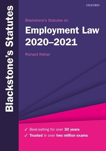 Beispielbild fr Blackstone's Statutes on Employment Law 2020-2021 (Blackstone's Statute Series) zum Verkauf von WorldofBooks