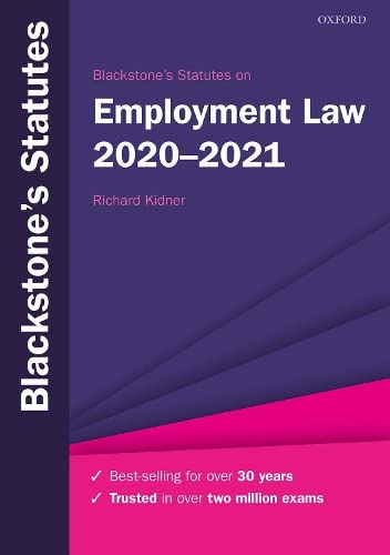 Stock image for Blackstone's Statutes on Employment Law 2020-2021 (Blackstone's Statute Series) for sale by WorldofBooks