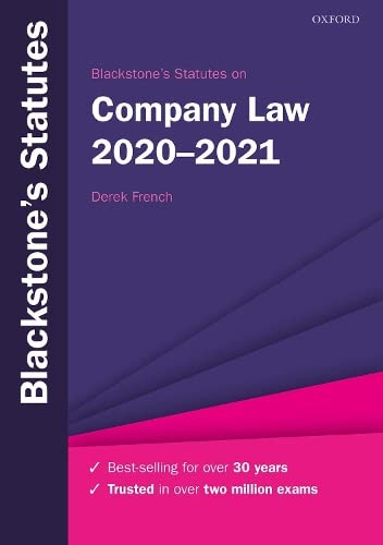 Stock image for Blackstone's Statutes on Company Law 2020-2021 (Blackstone's Statute Series) for sale by WorldofBooks
