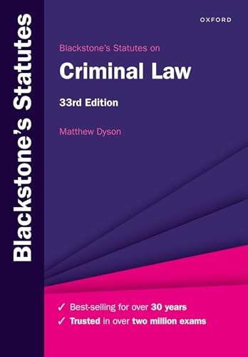 9780198890447: Blackstone's Statutes on Criminal Law (Blackstone's Statute Series)