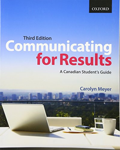 Beispielbild fr Communicating for Results : A Canadian Student's Guide zum Verkauf von Better World Books