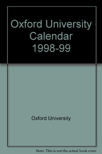 9780199202348: Oxford University Calendar 1998-99