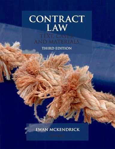 Contract Law: Text, Cases, & Materials (9780199208012) by McKendrick, Ewan