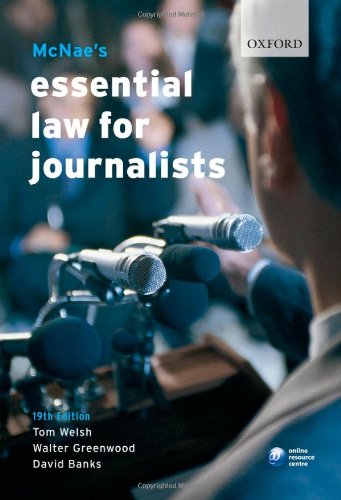 Imagen de archivo de McNaes Essential Law for Journalists a la venta por Reuseabook