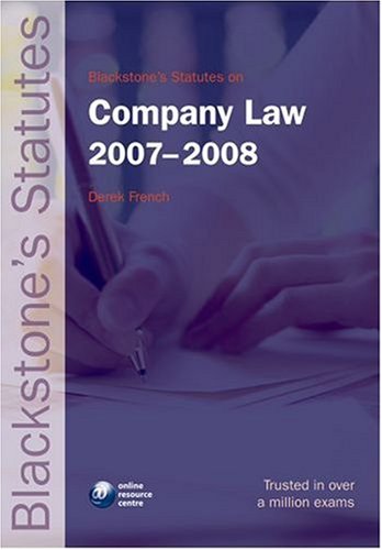 Stock image for Blackstone's Statutes on Company Law 2007-2008 (Blackstone's Statute Book) for sale by AwesomeBooks