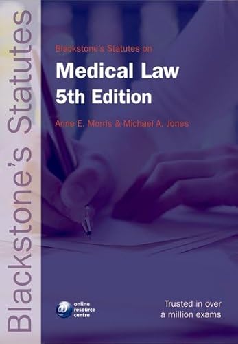 Beispielbild fr Blackstone's Statutes on Medical Law (Blackstone's Statute Book) zum Verkauf von WorldofBooks