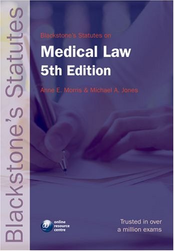 Imagen de archivo de Blackstone's Statutes on Medical Law (Blackstone's Statute Book) a la venta por WorldofBooks