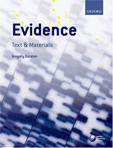 9780199215485: Evidence: Text & Materials: Text and Materials