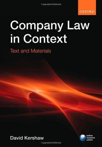 Imagen de archivo de Company law in context: Text and materials a la venta por AwesomeBooks