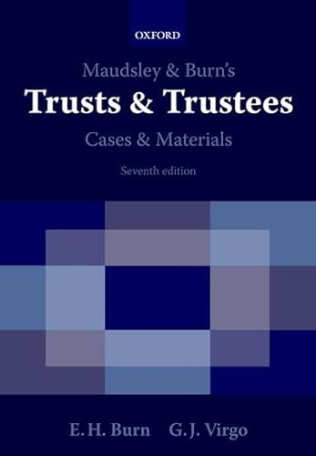 Beispielbild fr Maudsley and Burn's Trusts and Trustees Cases and Materials zum Verkauf von Better World Books