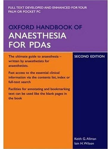 Imagen de archivo de Oxford Handbook of Anaesthesia for PDAs (Oxford Handbooks) a la venta por medimops