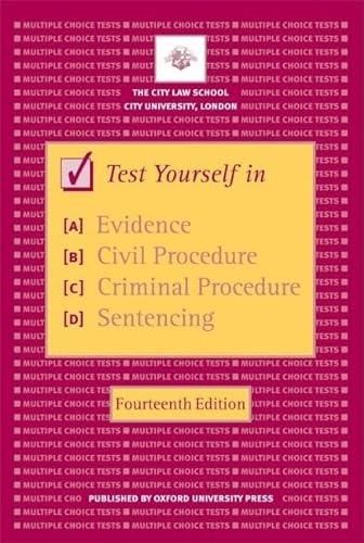 Beispielbild fr Test Yourself in Evidence, Civil Procedure, Criminal Procedure and Sentencing zum Verkauf von medimops