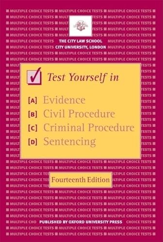 9780199227525: Test Yourself in Evidence, Civil Procedure, Criminal Procedure and Sentencing