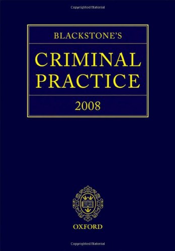 Stock image for Blackstone's Criminal Practice 2008 for sale by J J Basset Books, bassettbooks, bookfarm.co.uk