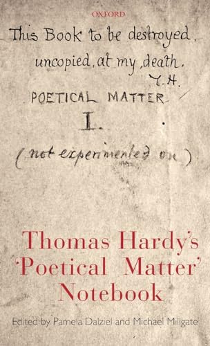 Imagen de archivo de Thomas Hardy's 'Poetical Matter' Notebook a la venta por AwesomeBooks