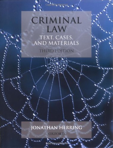 9780199234325: Criminal Law: Text, Cases and Materials
